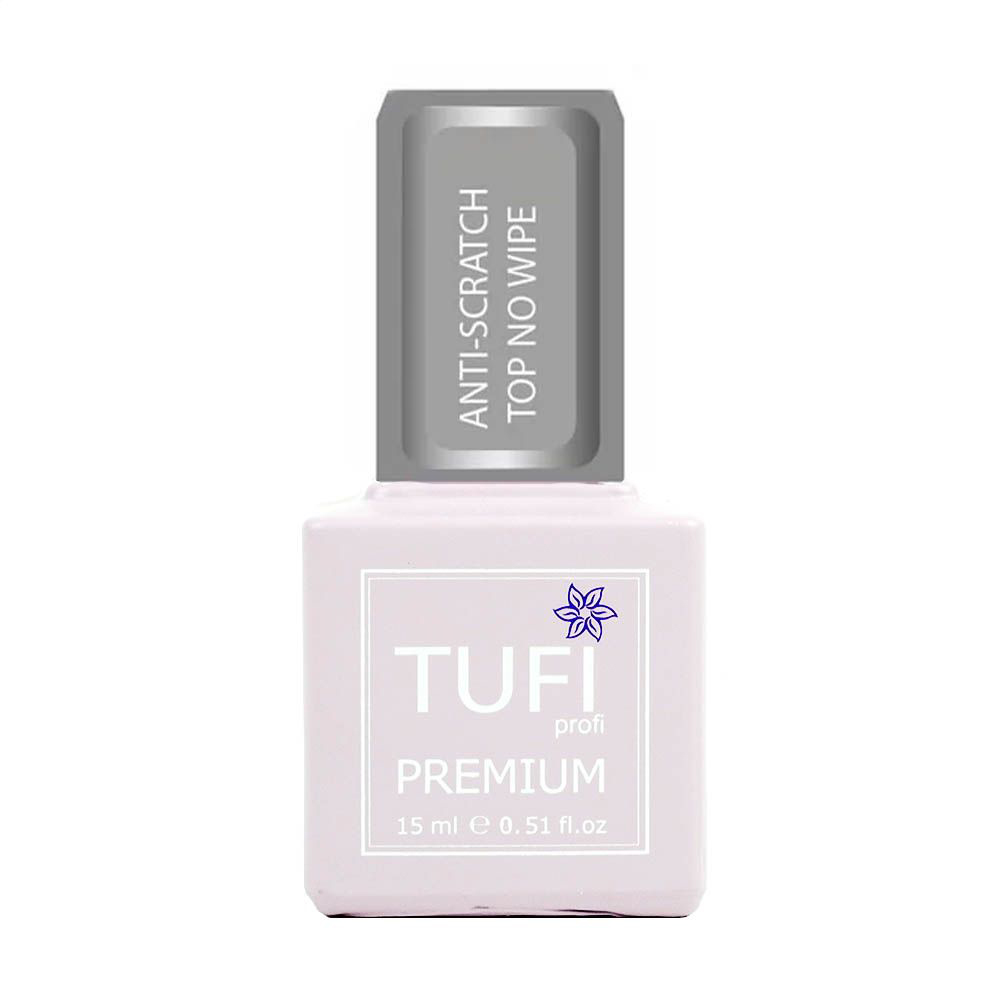 Топ для гель-лаку Tufi profi Premium Anti-Scratch No Wipe Антиподряпини, без липкого шару, 15 мл