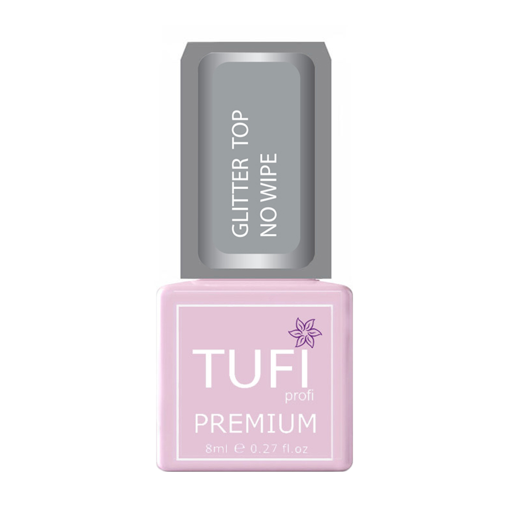 Топ для гель-лаку Tufi Profi Premium Glitter Top No Wipe без липкого шару з мікроблиском, 8 мл